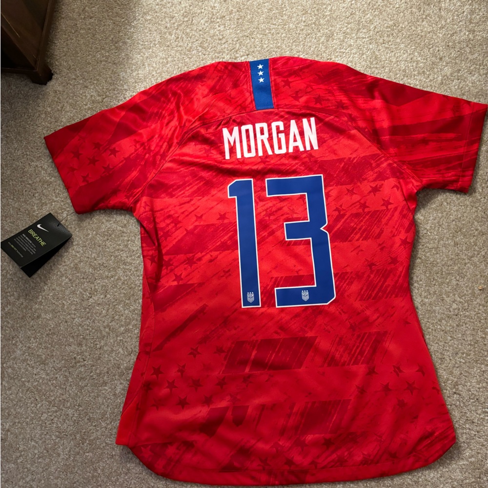 Brand new red Nike US women’s soccer jersey Alex Morgan